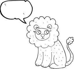 speech bubble cartoon cute lion