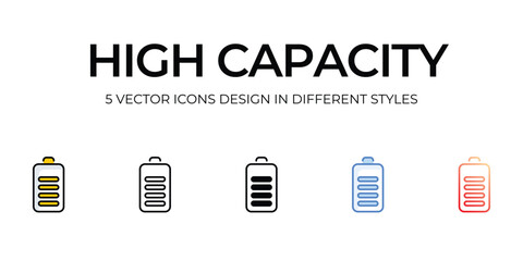 high capacity icons set vector illustration. vector stock,