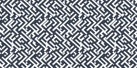 Wallpaper with seamless texture black and white labyrinth