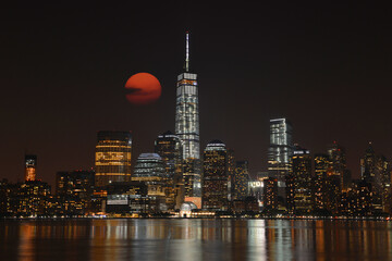 view of sunset newyork city skyline