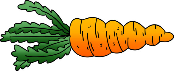 quirky gradient shaded cartoon carrot