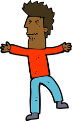 cartoon stressed man