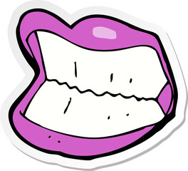 sticker of a cartoon grinning mouth