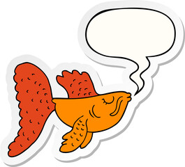 cartoon chinese fighting fish and speech bubble sticker
