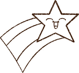 Rainbow Star Charcoal Drawing