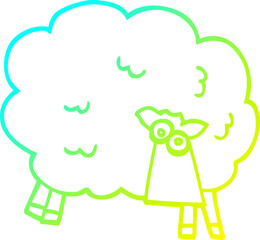 cold gradient line drawing cartoon black sheep