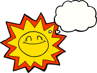 happy thought bubble cartoon sun