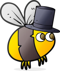 cartoon bee in top hat