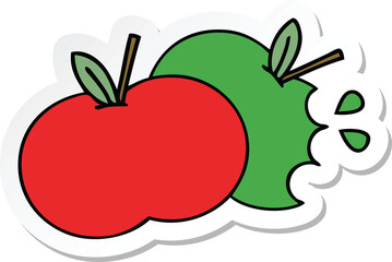 sticker of a cute cartoon apples