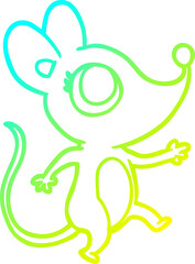 cold gradient line drawing cute mouse