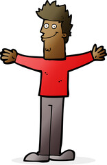 cartoon happy man