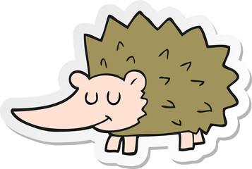 sticker of a cartoon hedgehog