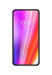 Colorful smartphone mockup isolated on transparent background. 3D render