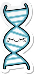 sticker of a cute cartoon DNA strand