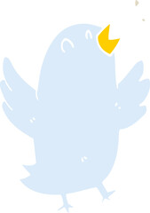 flat color style cartoon bird singing
