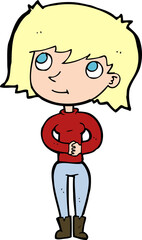 cartoon friendly woman