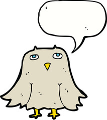 cartoon owl with speech bubble