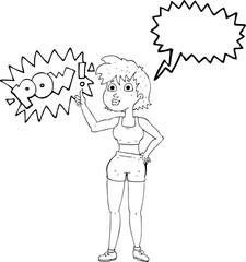 happy gym woman giving thumbs up symbol