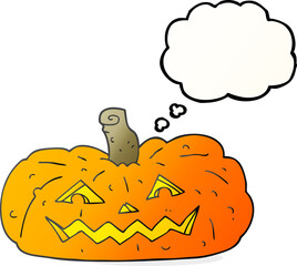 thought bubble cartoon halloween pumpkin
