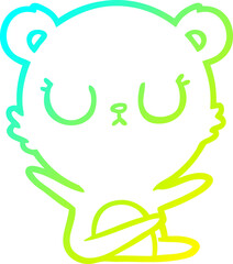 cold gradient line drawing peaceful cartoon bear