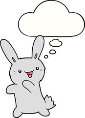 cartoon rabbit and thought bubble