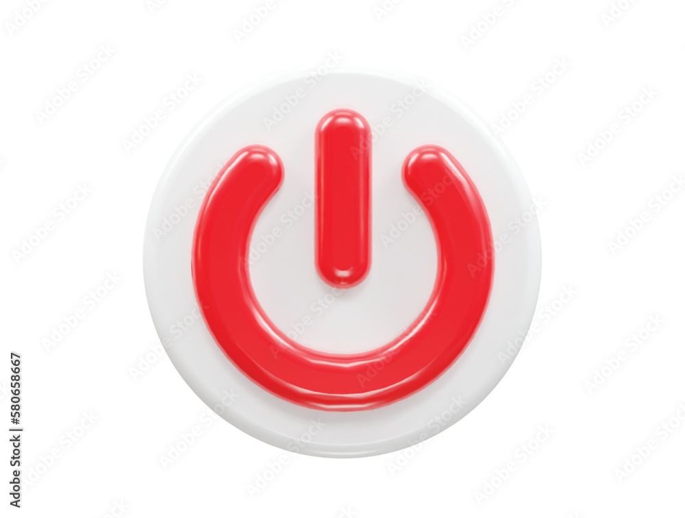 Poster power button icon vector 3d render