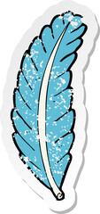 retro distressed sticker of a cartoon feather