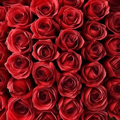 red roses background -  red roses love - Red flowers - Generative AI
