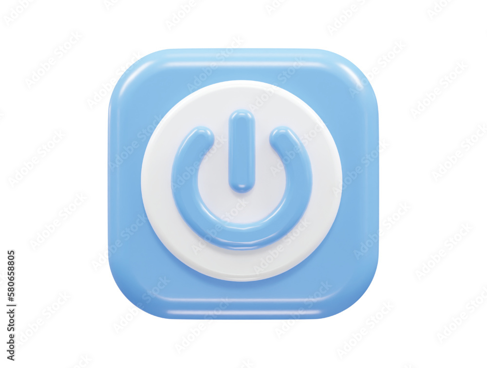 Aufkleber power button icon vector 3d render