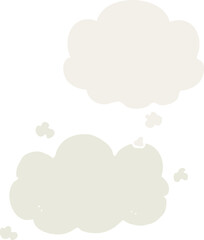 cartoon cloud and thought bubble in retro style