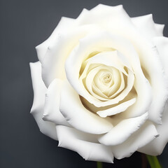 white rose on black background - white roses love - White flowers - Generative AI