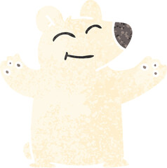 quirky retro illustration style cartoon polar bear