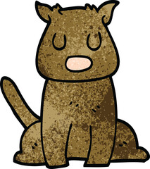 cartoon doodle calm dog