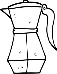 line drawing cartoon stove top espresso maker
