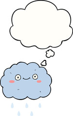 cute cartoon cloud and thought bubble