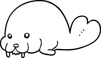 cute cartoon walrus