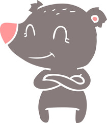 Fototapeta premium friendly bear flat color style cartoon