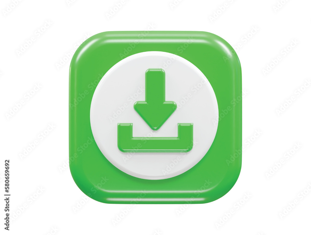 Poster download icon 3d rendering vector element