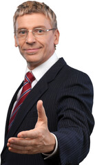 Businessman extending his hand for a handshake