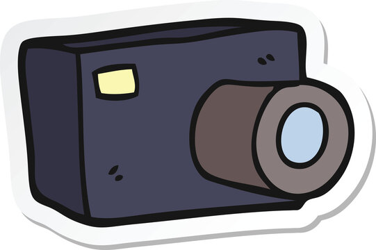 sticker of a cartoon camera