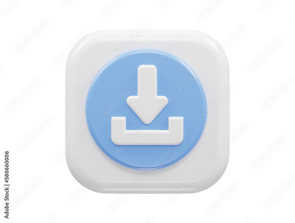 Poster download icon 3d rendering vector element