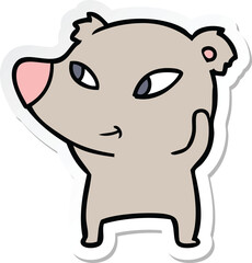 sticker of a cute cartoon bear