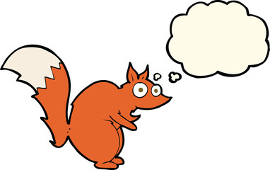 funny startled squirrel cartoon with thought bubble