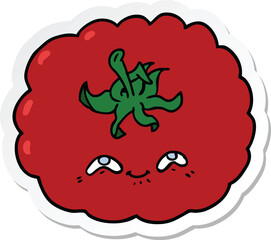 sticker of a cartoon tomato