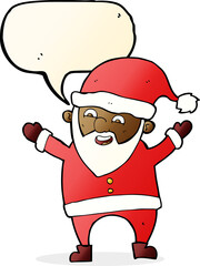 cartoon santa claus with speech bubble