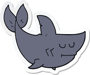 sticker of a cartoon shark
