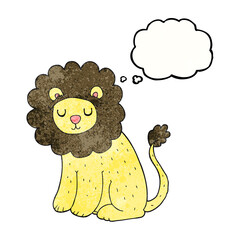 thought bubble textured cartoon cute lion