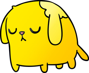 gradient cartoon of cute sad kawaii dog