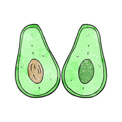 textured cartoon avocado