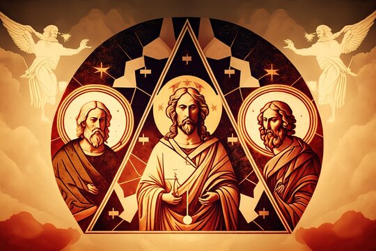 Illustration Of Trinity Sunday Background, AI generated